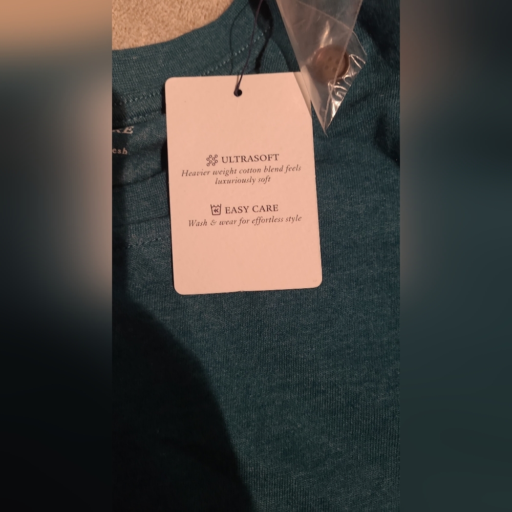 croft & barrow Men's Blue Henley Long Sleeve Shirt.Size L - Picture 5 of 6